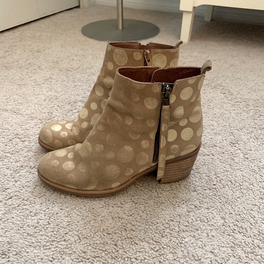 Sale!  Polka Dot Leather-Sueded Boots from Spain!